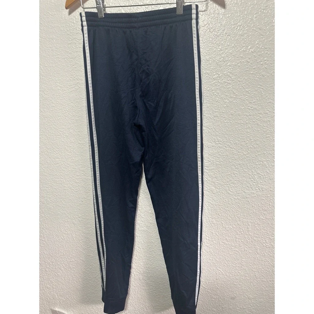 Adidas Boys' Track Pants Navy Blue with White Stripes Size Large (14/16) - Picture 4 of 6